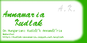 annamaria kudlak business card